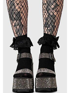 KILLSTAR Night Queen diamante rhinestone platform sandals LIKE NEW